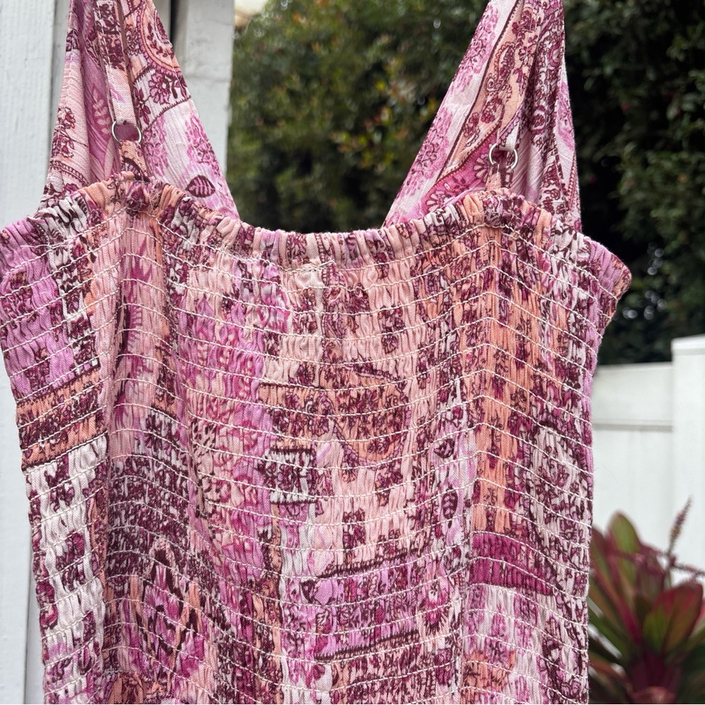 ANGIE Pink Paisley Maxi Dress Twist Front Cut Out Boho Size S NWT - Picture 4 of 7